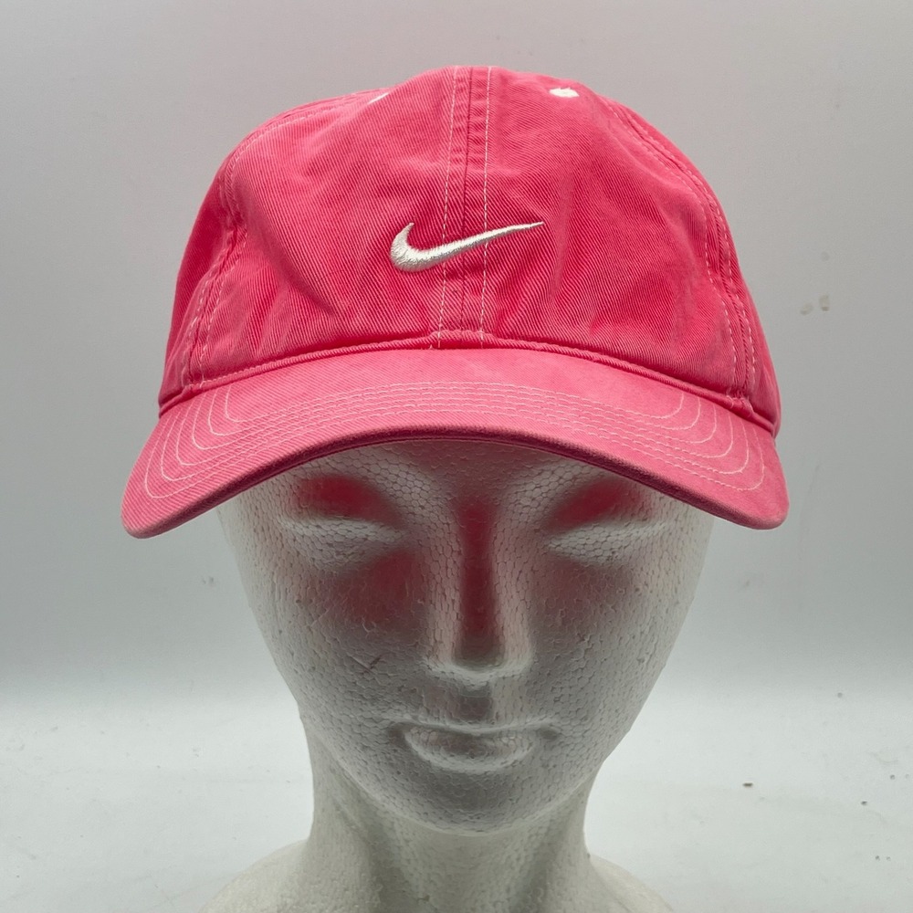 Nike Adjustable Hat Pink White‎ Swoosh Embroidered Cotton Baseball Cap
